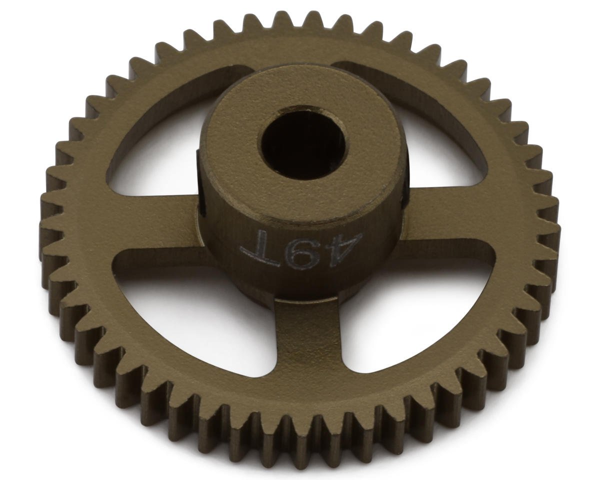 Hot Racing 64P Hard Anodized Aluminum Pinion Gear (1/8" Bore) (49T)