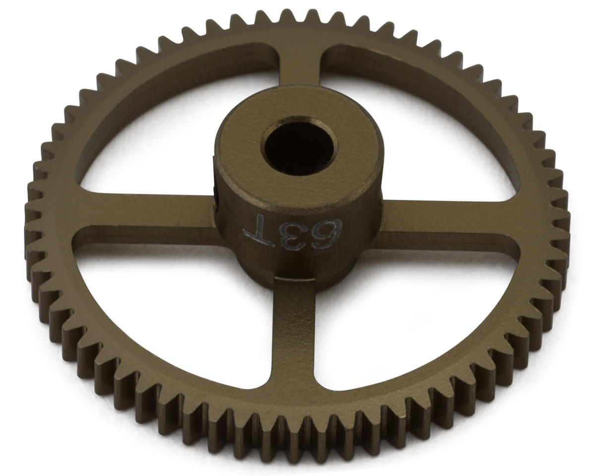 Hot Racing 64P Hard Anodized Aluminum Pinion Gear (1/8" Bore) (63T)
