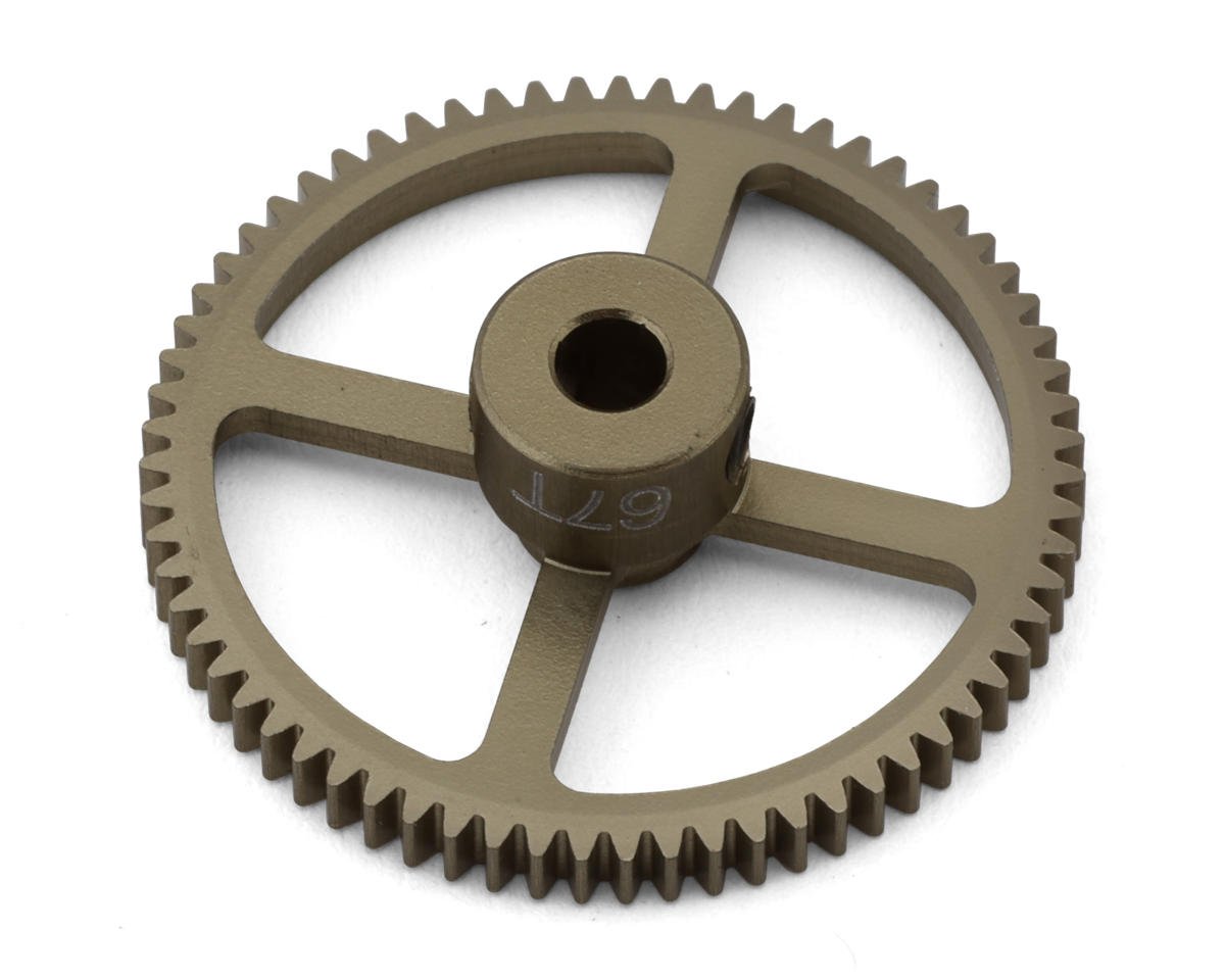Hot Racing 64P Hard Anodized Aluminum Pinion Gear (1/8" Bore) (67T)