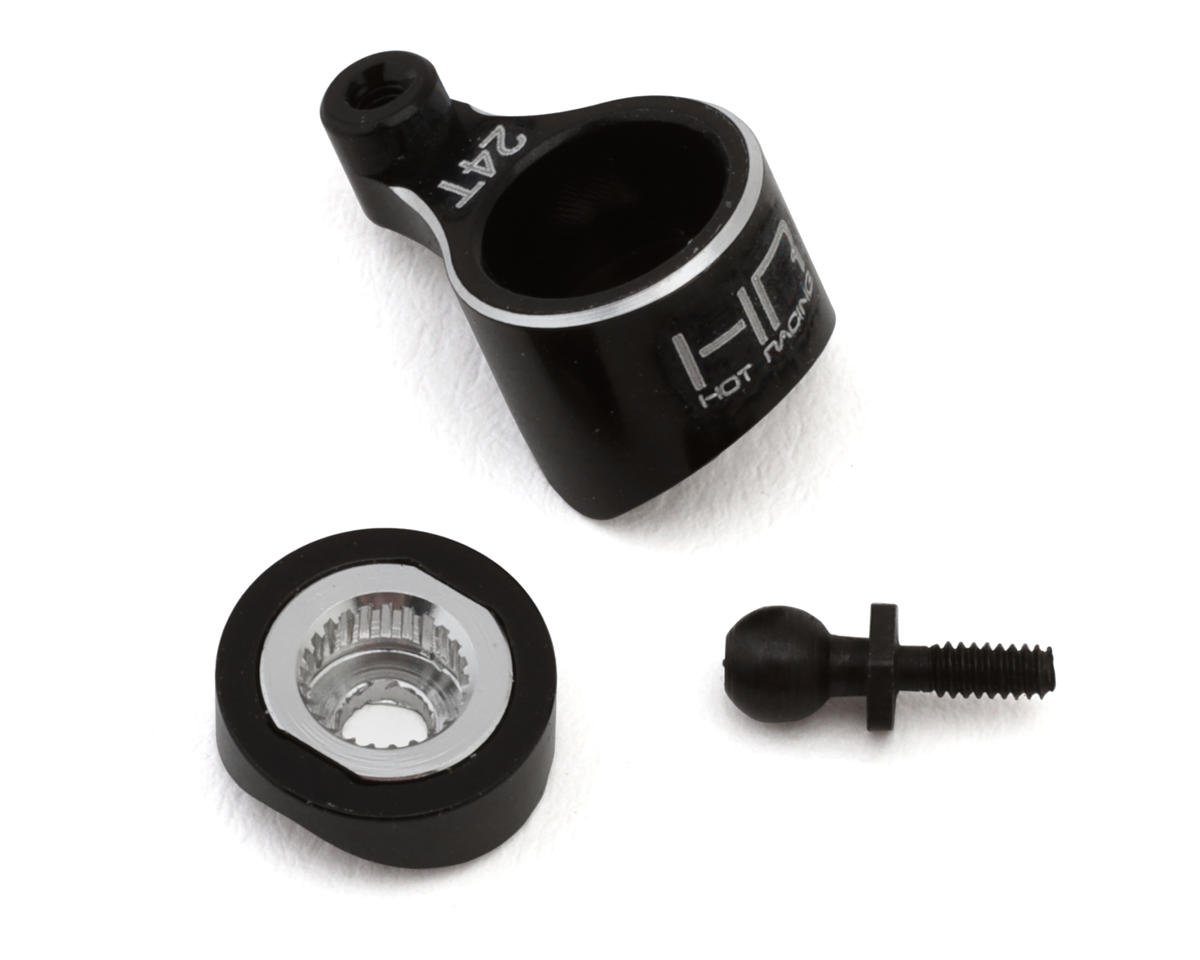 Hot Racing Losi® Micro-B Aluminum Servo Saver Set (Black) (24T)