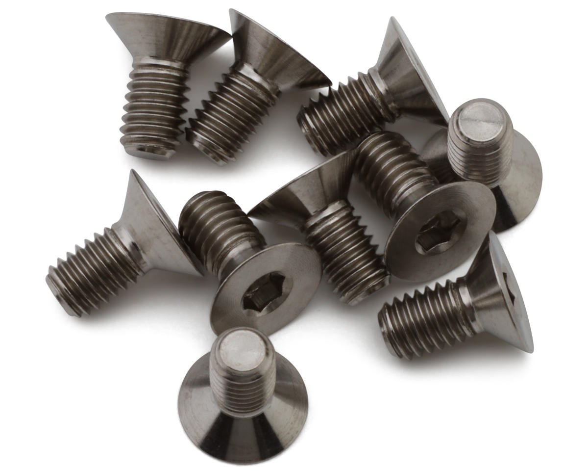 Hudy Titanium Flat Head Screw (10) (6mm)