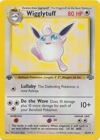 Wigglytuff - 32/64 (JU) Rare - Near Mint 1st Edition