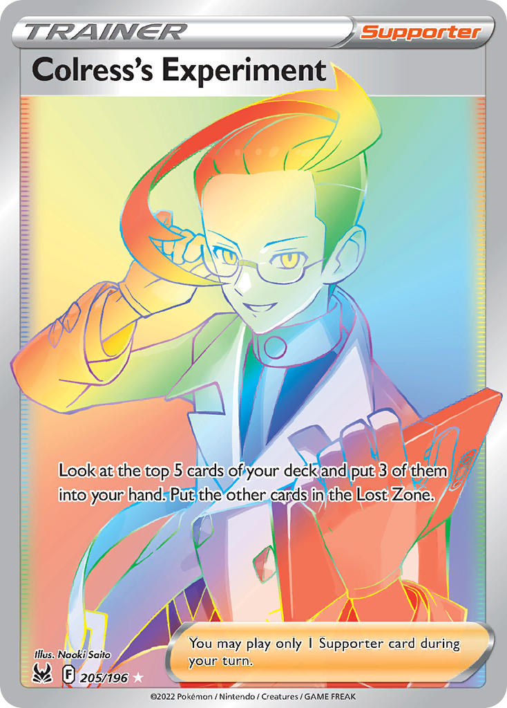 Colress's Experiment (Secret) - 205/196 (SWSH11) Secret Rare - Near Mi