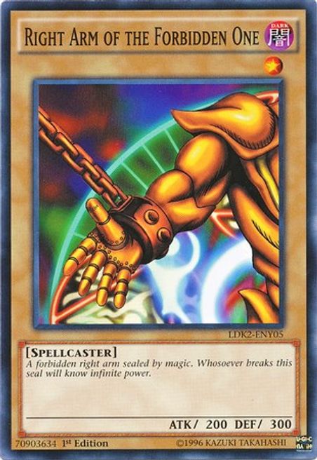 Right Arm of the Forbidden One (LDK2-ENY05) Common - Near Mint Unlimit
