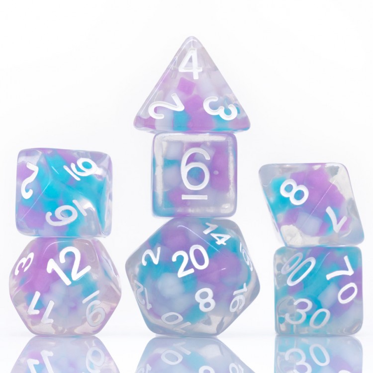 Sirius Dice: Glowworm - Cotton Candy (7-Poly Set)