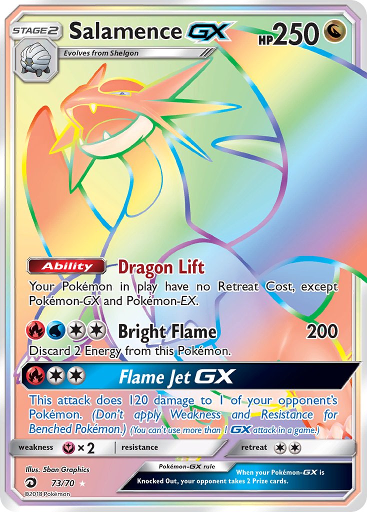 Salamence GX - 73/70 (DRM) Secret Rare - Near Mint Holofoil