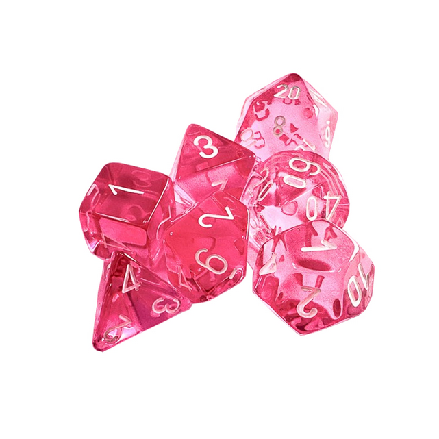 CHX23084: Translucent - Poly Set Pink w/white (7)
