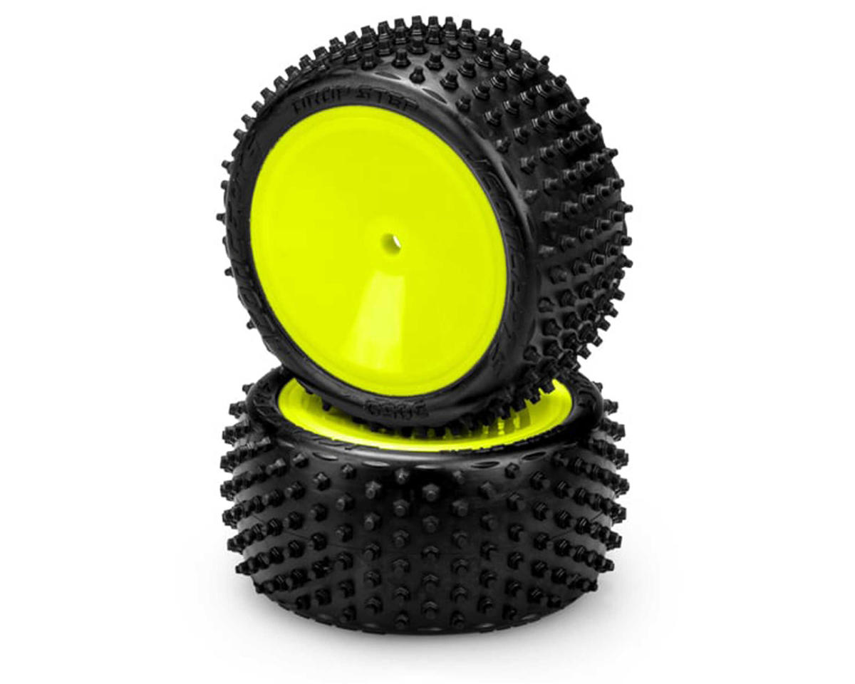 JConcepts Drop Step 2.2" Pre-Mounted Rear Buggy Carpet Tires (Yellow) (2) (Pink) w/12mm Hex
