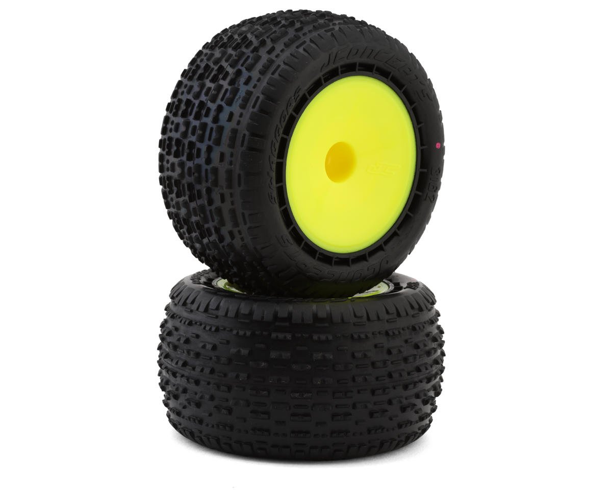 JConcepts Swaggers 2.2" Pre-Mounted Stadium Truck Tires (Yellow) (2) (Pink) w/12mm Hex