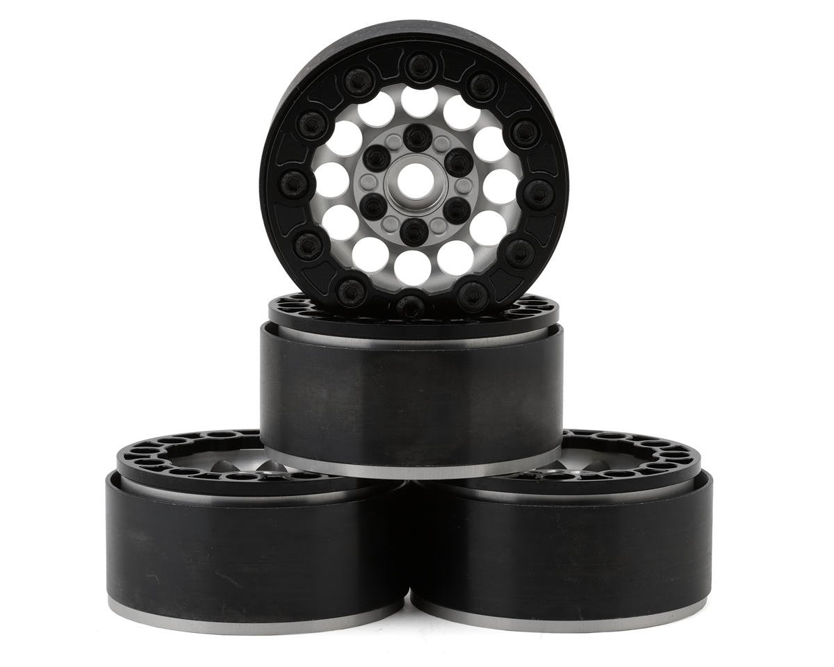 JConcepts Quick Draw 2.0" Bead-Loc Crawler Wheels (4) (Silver/Black)
