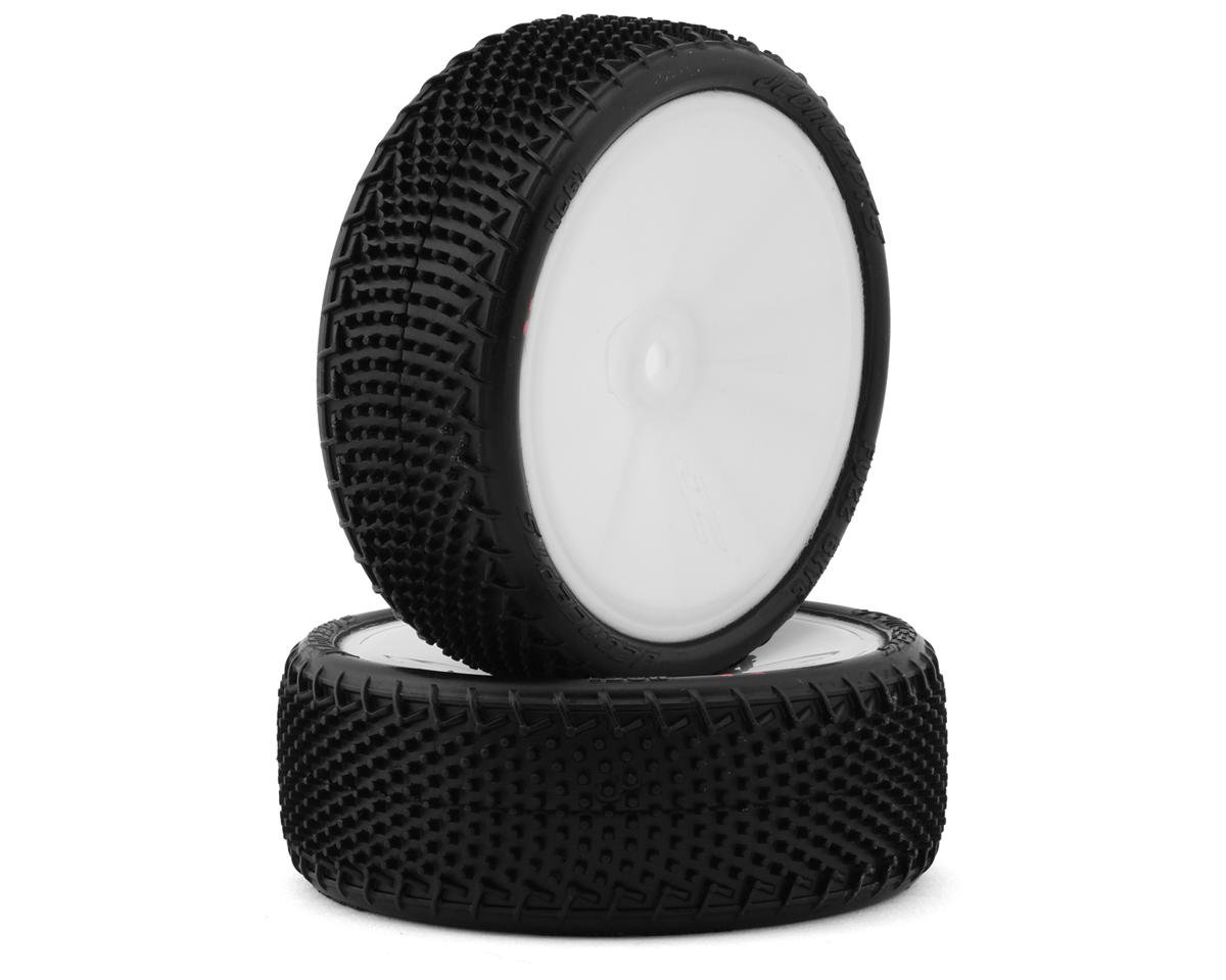 JConcepts Fuzz Bite LP Wide 2.2" Pre-Mounted 2WD Front Buggy Carpet Tires (Pink) (White) (2) w/12mm Hex