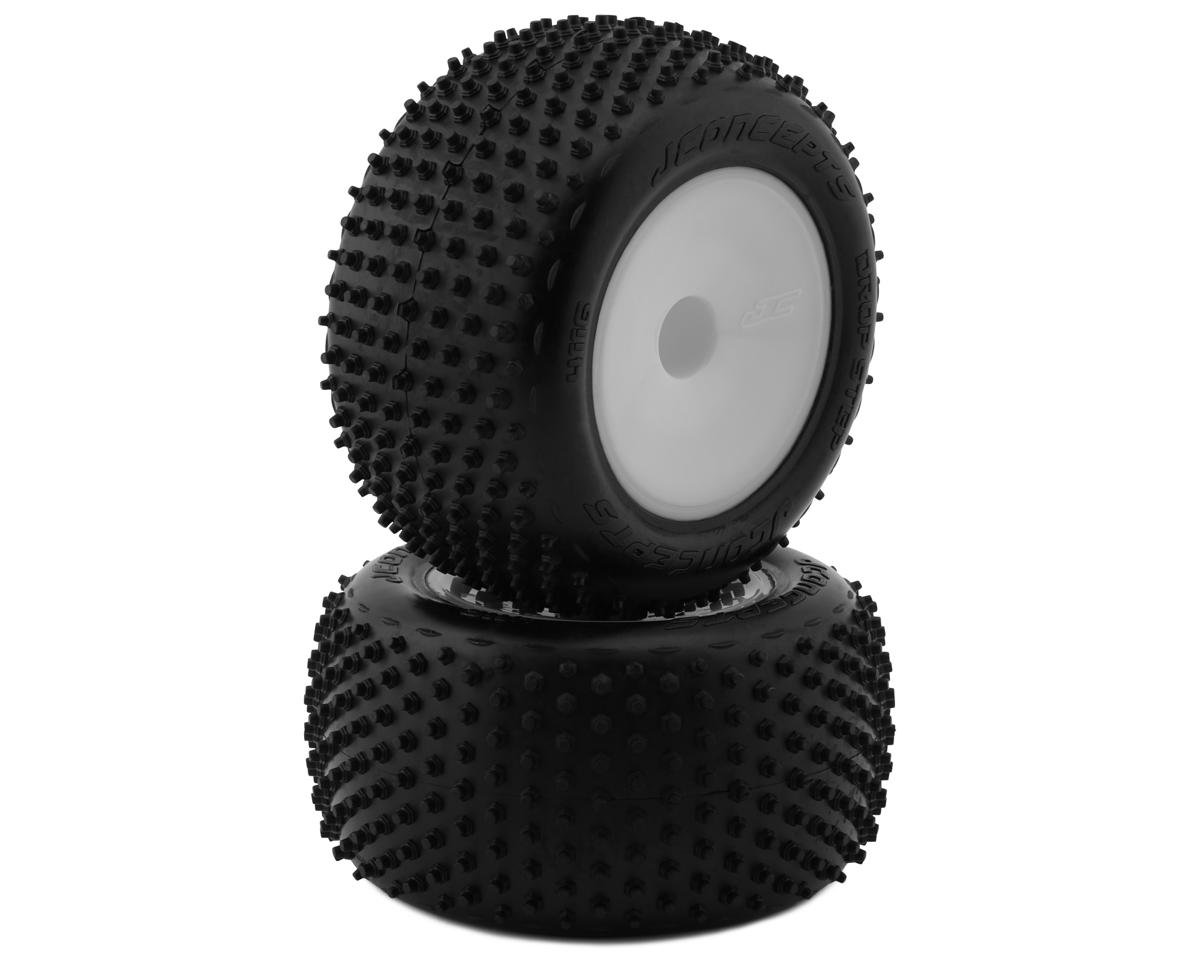 JConcepts 2.2" Drop Step Pre-Mounted 1/10 Stadium Truck Tires (White) (2) (Pink) w/12mm Hex