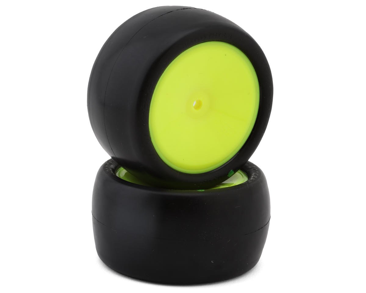 JConcepts Smoothie 3 2.2" Pre-Mounted Rear Buggy Tires (Yellow) (2) (Green) w/12mm Hex