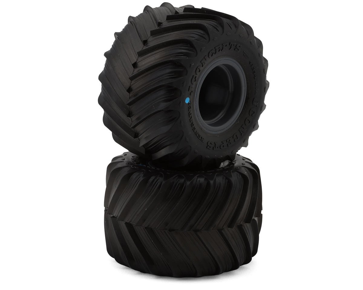 JConcepts Losi Mini LMT Renegades Pre-Mounted Monster Truck Tires (2) (Blue) w/12mm Hex