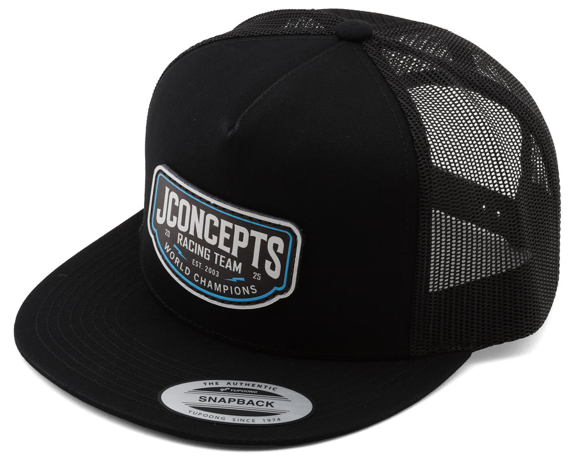 JConcepts 2025 Snapback Flatbill Hat (Black) (One Size Fits Most)