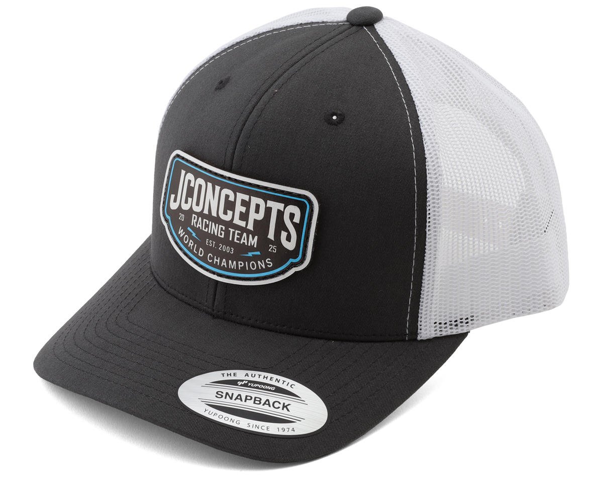 JConcepts 2025 Snapback Round Bill Hat (White/Grey) (One Size Fits Most)