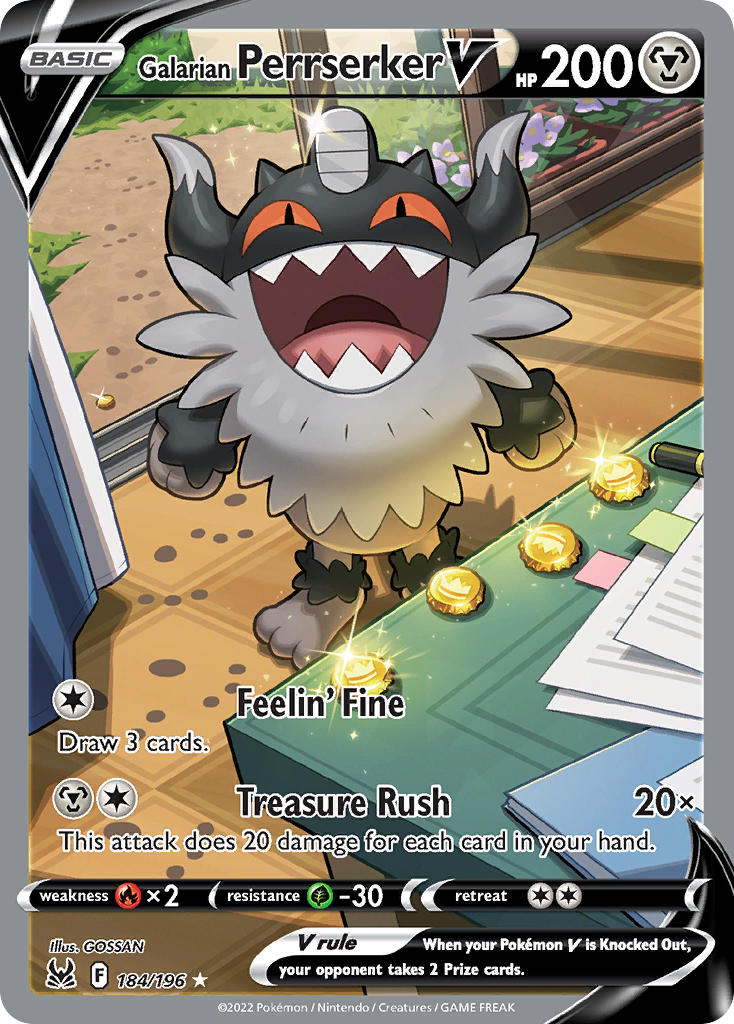 Galarian Perrserker V (Alternate Full Art) - 184/196 (SWSH11) Ultra Ra