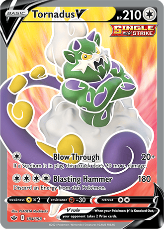 Tornadus V (Full Art) - 184/198 (SWSH06) Ultra Rare - Near Mint Holofo
