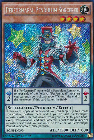 Performapal Pendulum Sorcerer (BOSH-EN090) Secret Rare - Near Mint 1st
