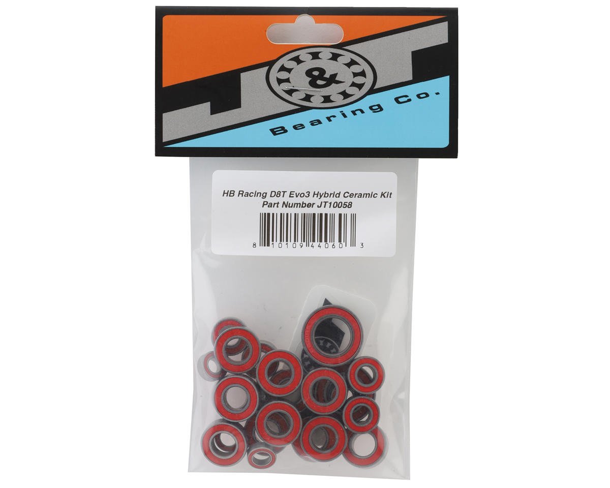 J&T Bearing Co. HB Racing D8T Evo3 Bearing Kit (Hybrid Ceramic)