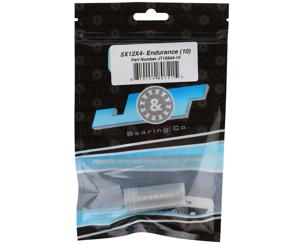 J&T Bearing Co. 5x12x4mm Endurance Ball Bearings (10)