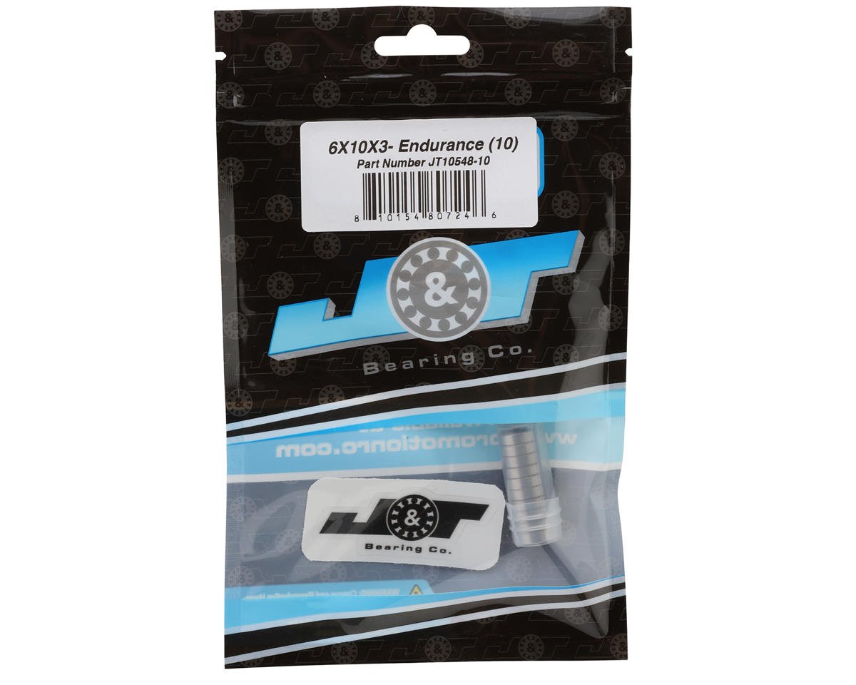 J&T Bearing Co. 6x10x3mm Endurance Ball Bearings (10)