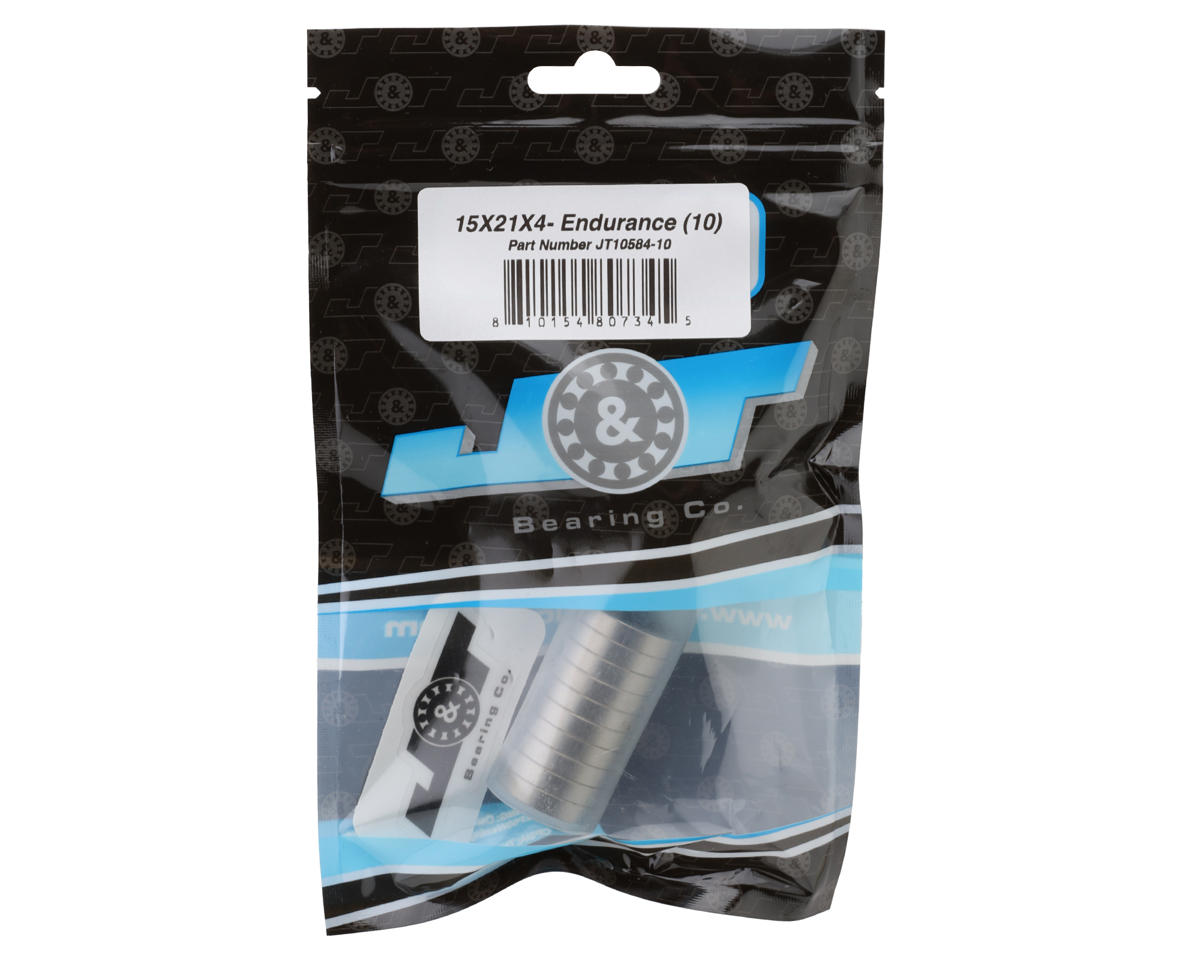 J&T Bearing Co. 15x21x4mm Endurance Ball Bearings (10)