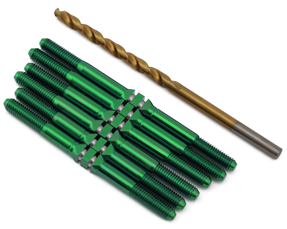 J&T Bearing Co. Schumacher LD3 Mod Spec Titanium "Milled'' XD Turnbuckles Set (Green)