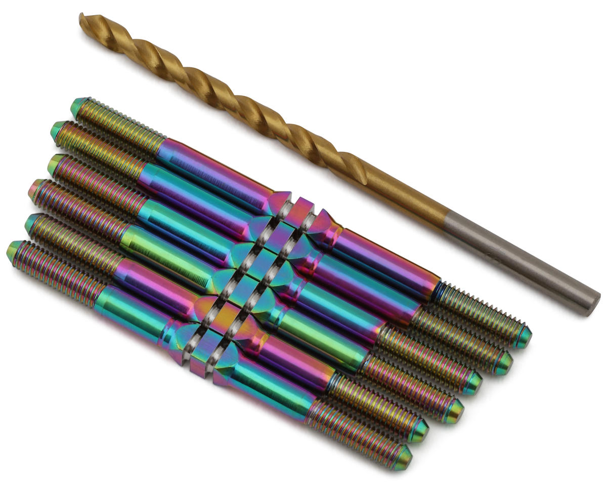 J&T Bearing Co. Schumacher LD3 Mod Spec Titanium "Milled'' XD Turnbuckles Set (Oil Slick)