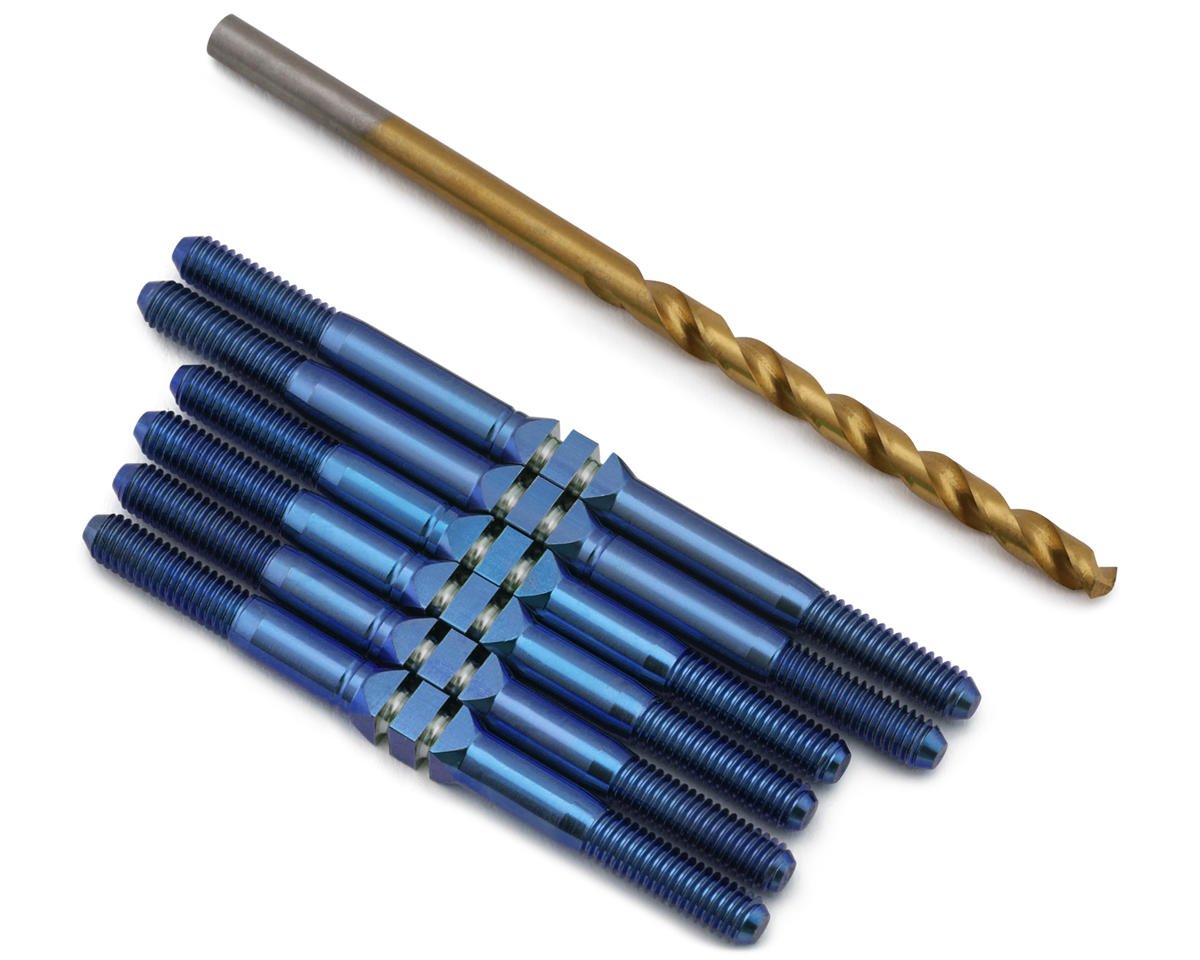 J&T Bearing Co. Custom Works Rocket 5 Late Model Titanium "Milled'' XD Turnbuckles (Blue)
