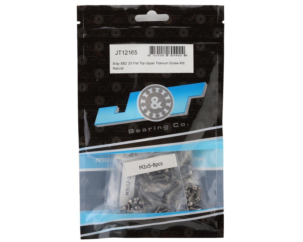 J&T Bearing Co. XRAY XB2 '25 Flat Top Upper Titanium Screw Kit (Natural)