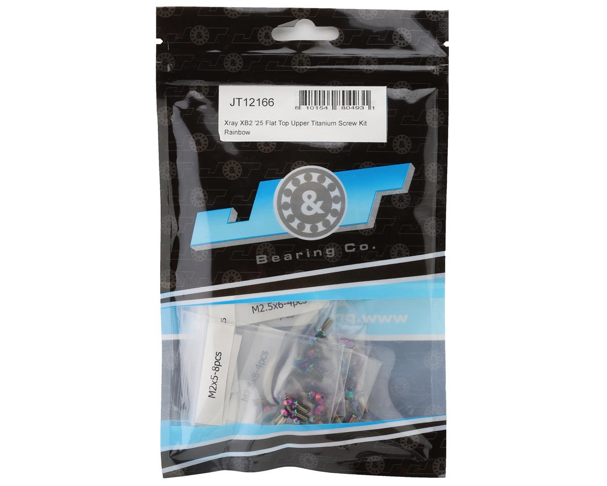 J&T Bearing Co. XRAY XB2 '25 Flat Top Upper Titanium Screw Kit (Oil Slick)
