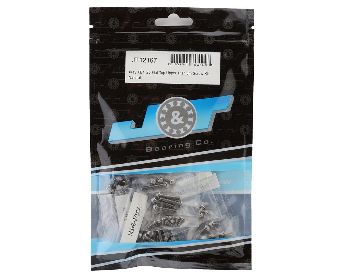 J&T Bearing Co. XRAY XB4 '25 Flat Top Upper Titanium Screw Kit (Natural)