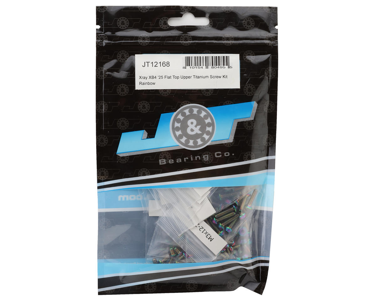 J&T Bearing Co. XRAY XB4 '25 Flat Top Upper Titanium Screw Kit (Oil Slick)