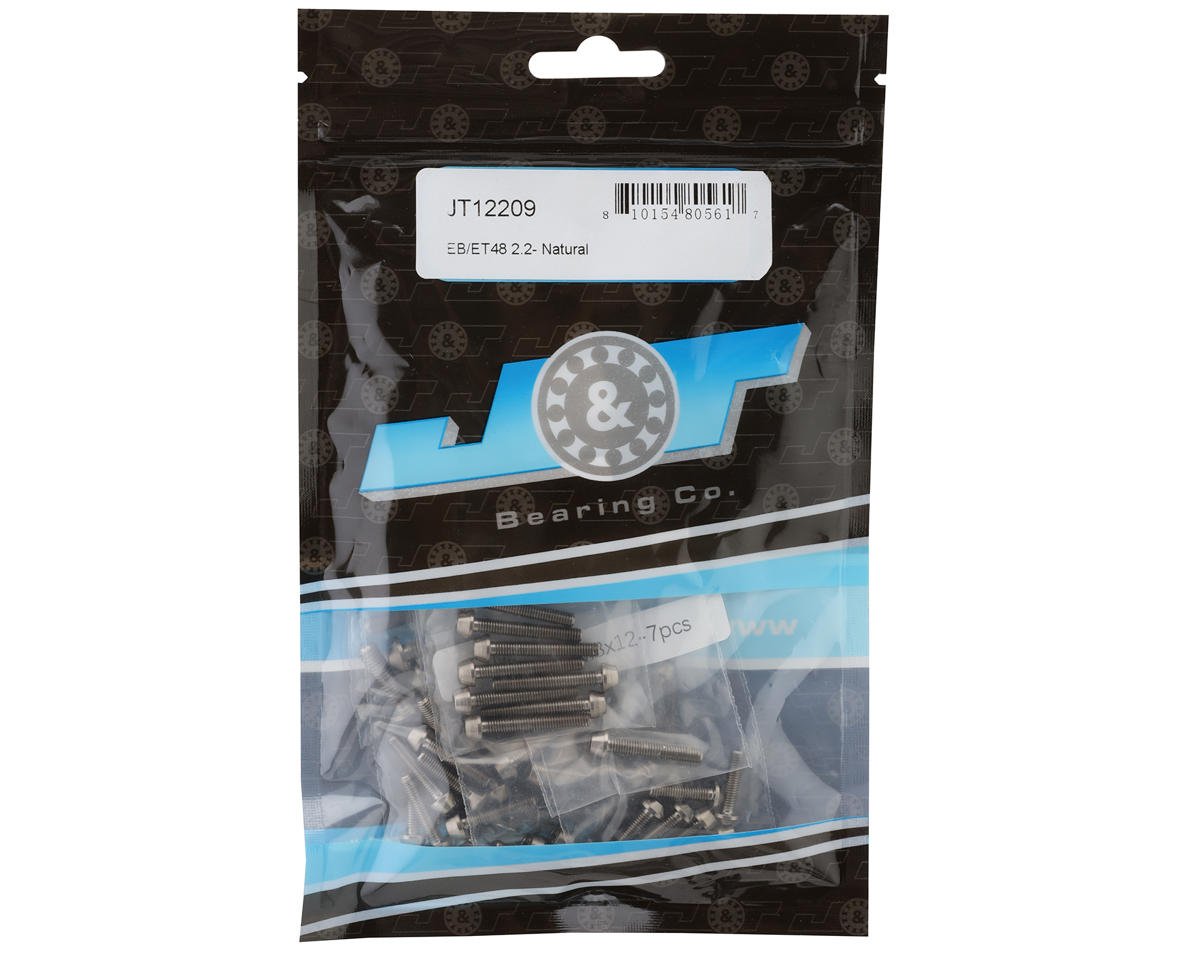 J&T Bearing Co. Tekno EB/ET48 2.2 Flat Top Upper Titanium Screw Kit (Natural)