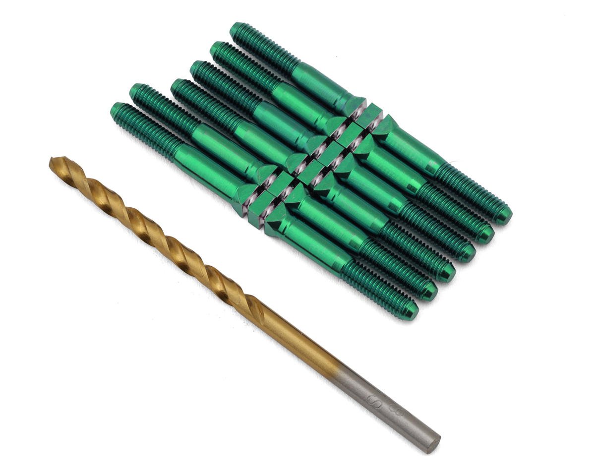 J&T Bearing Co. TLR 22X Titanium "Milled'' XD Turnbuckles (Green)