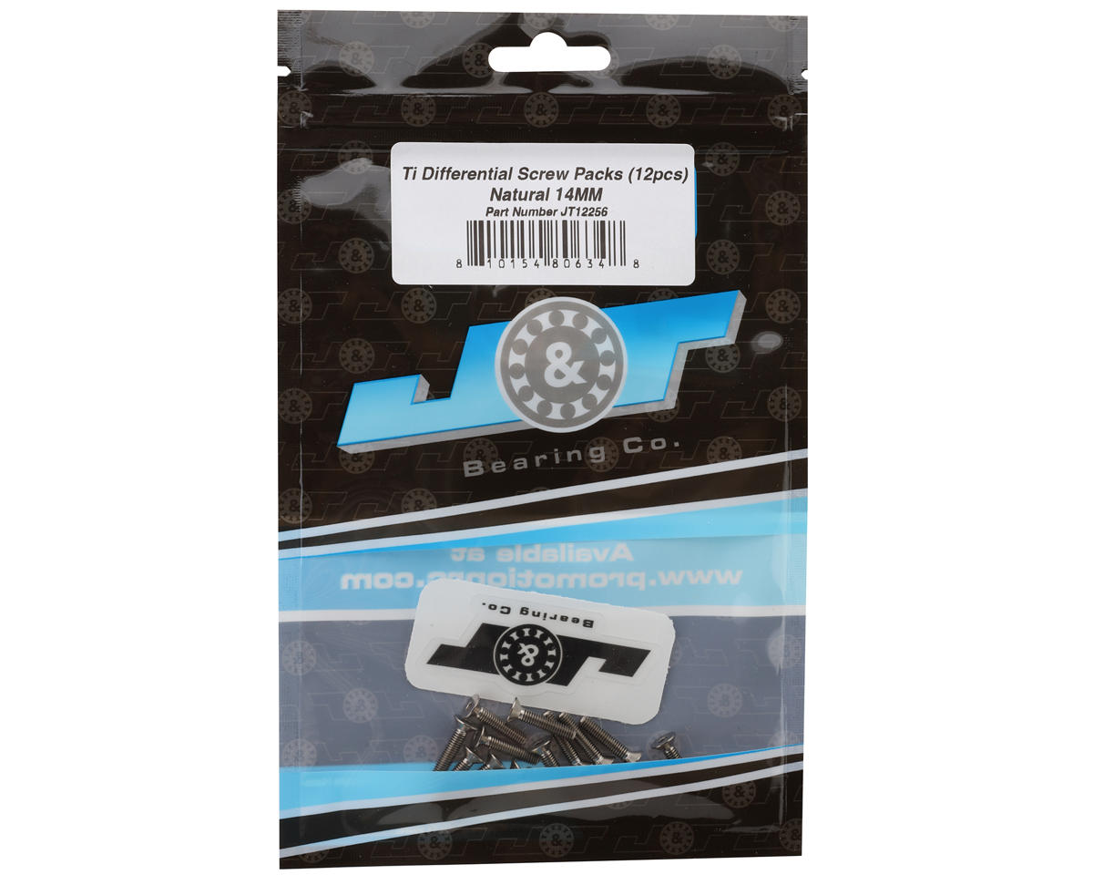 J&T Bearing Co. 3mm Titanium Differential Flat Head Screws (Natural) (12) (14mm)