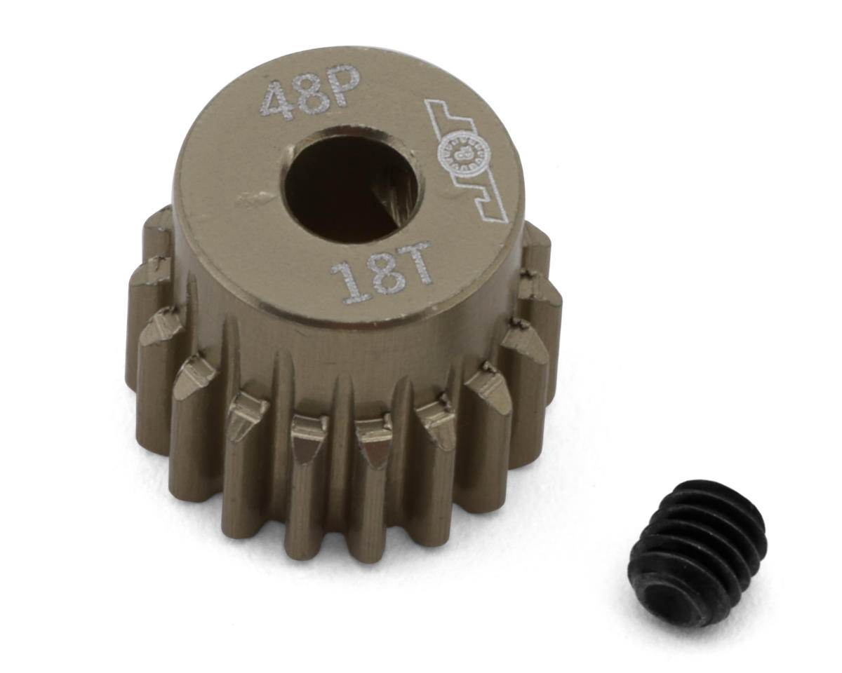 J&T Bearing Co. Lightweight Hard Anodized 48P Aluminum Pinion Gear (18T) (3.17mm Bore)