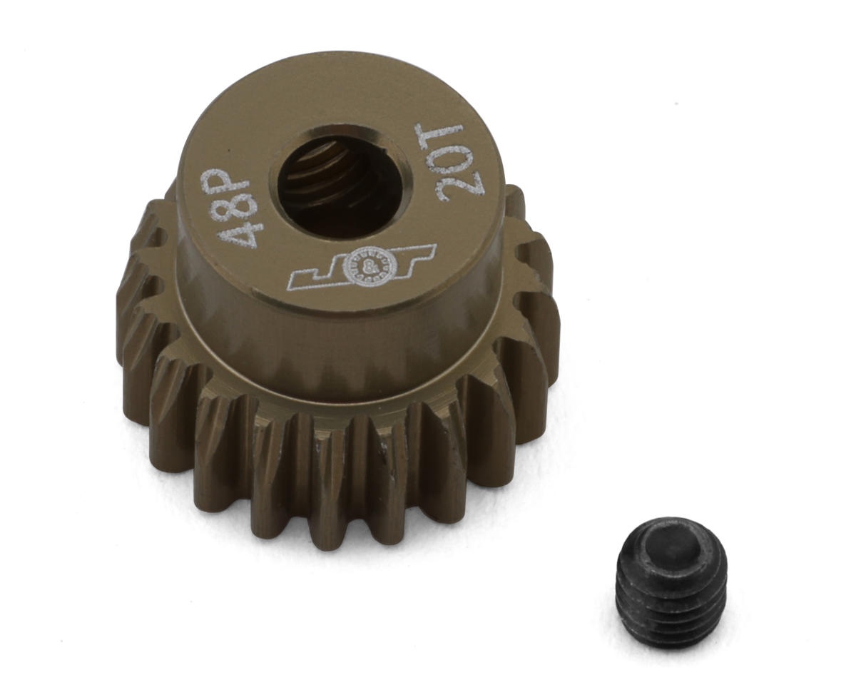 J&T Bearing Co. Lightweight Hard Anodized 48P Aluminum Pinion Gear (20T) (3.17mm Bore)