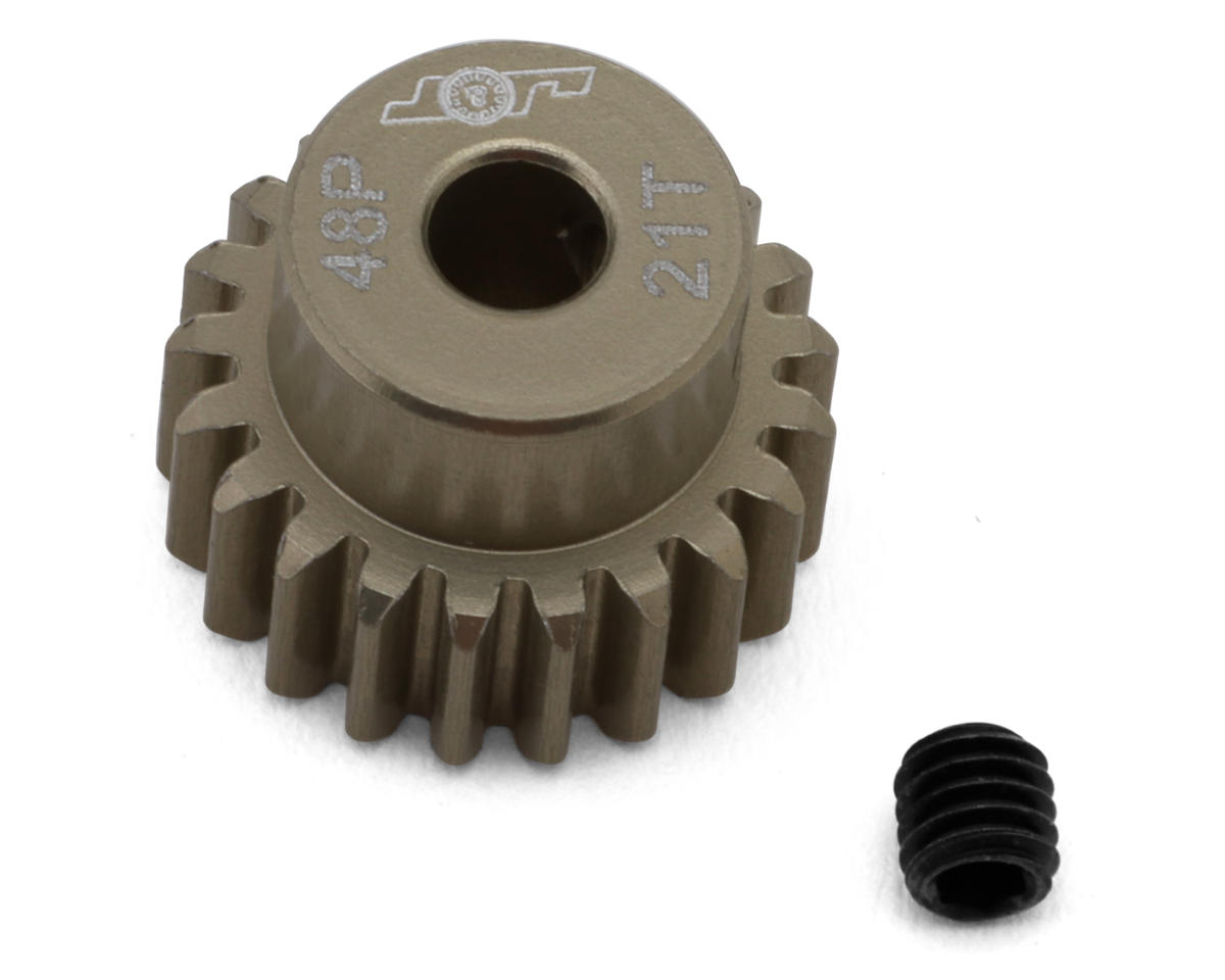 J&T Bearing Co. Lightweight Hard Anodized 48P Aluminum Pinion Gear (21T) (3.17mm Bore)