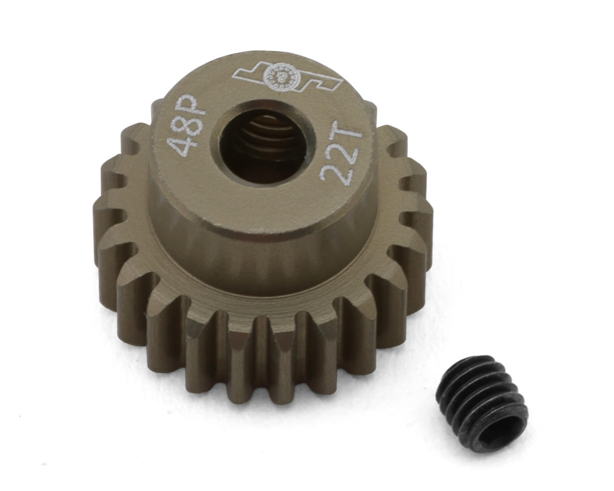 J&T Bearing Co. Lightweight Hard Anodized 48P Aluminum Pinion Gear (22T) (3.17mm Bore)