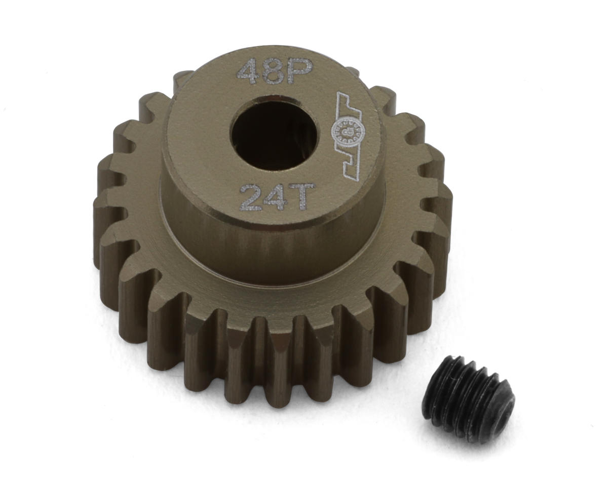 J&T Bearing Co. Lightweight Hard Anodized 48P Aluminum Pinion Gear (24T) (3.17mm Bore)