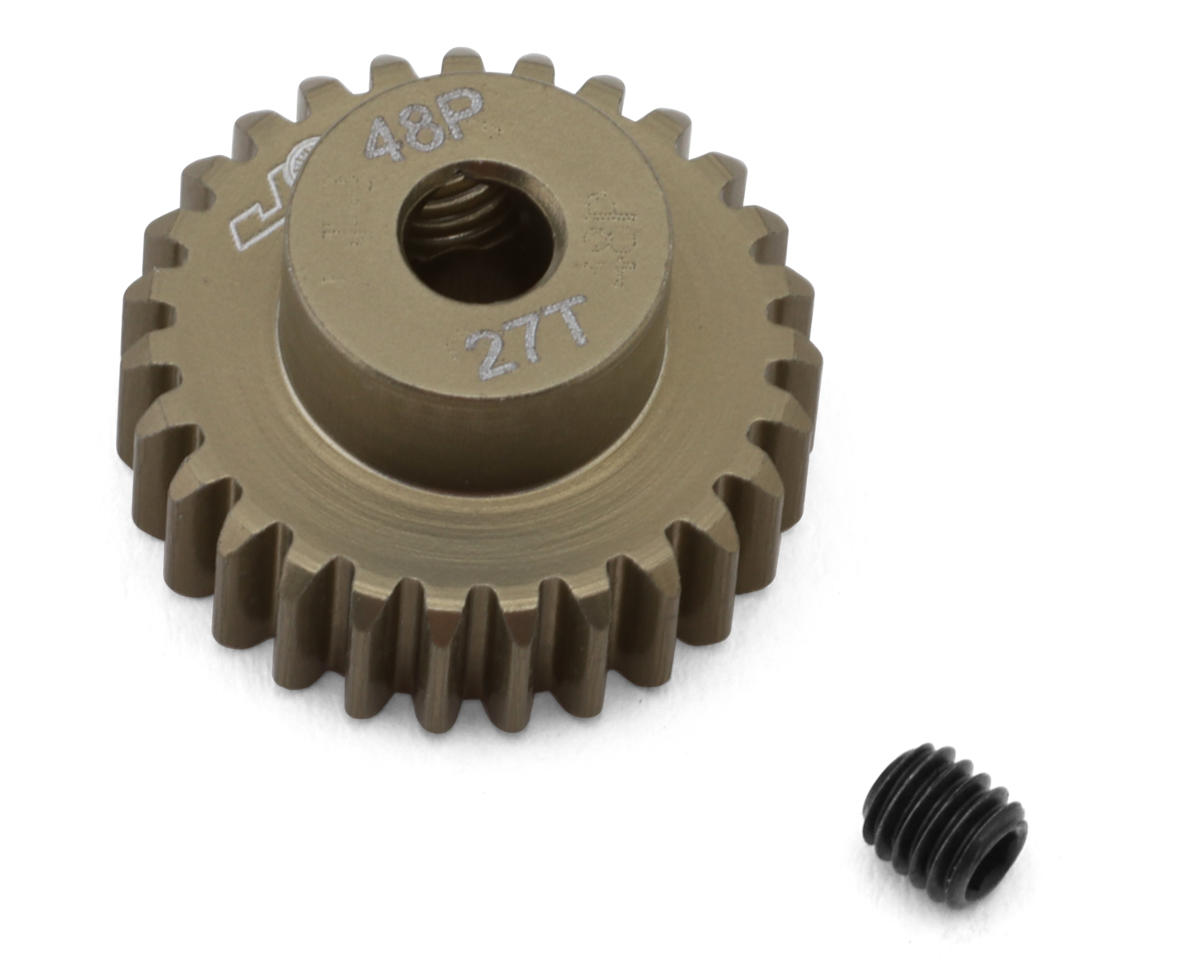 J&T Bearing Co. Lightweight Hard Anodized 48P Aluminum Pinion Gear (27T) (3.17mm Bore)