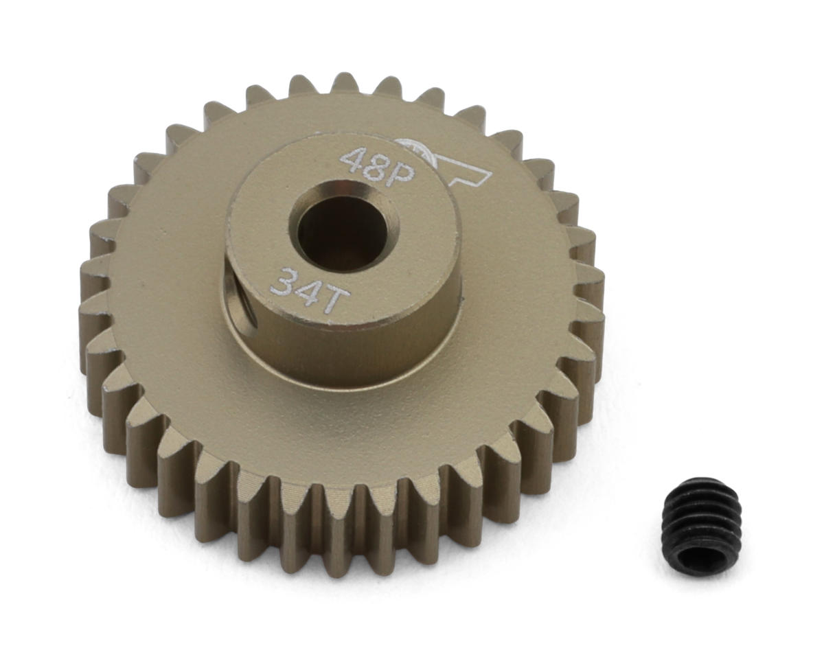 J&T Bearing Co. Lightweight Hard Anodized 48P Aluminum Pinion Gear (34T) (3.17mm Bore)