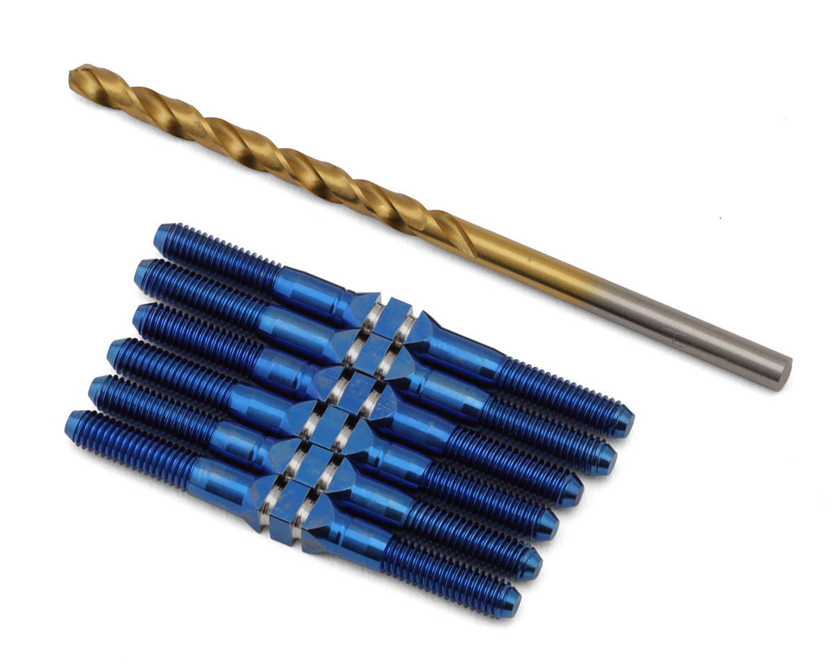 J&T Bearing Co. Associated B84 Titanium "Milled'' XD Turnbuckles (Blue)