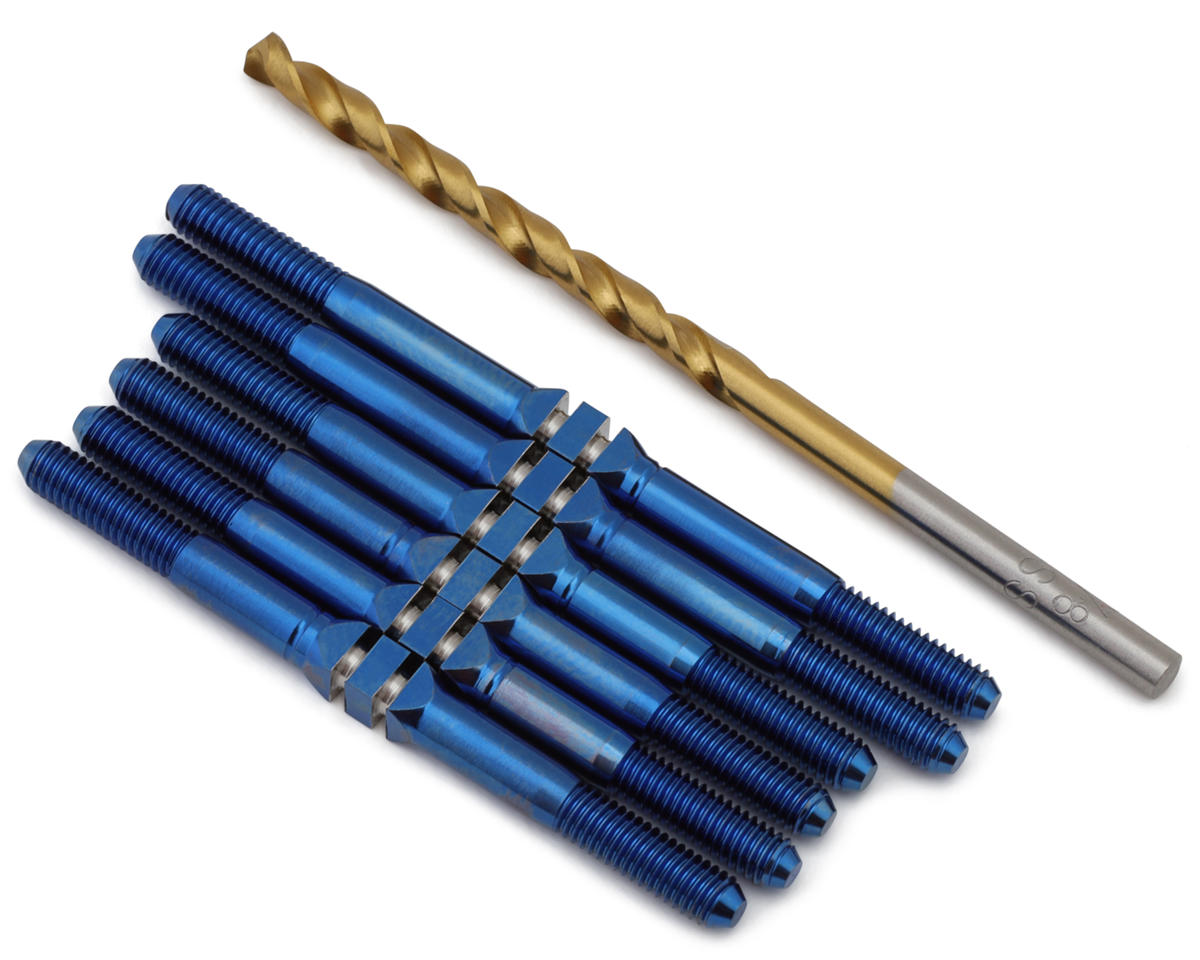 J&T Bearing Co. Custom Works Beast Midget Titanium "Milled'' XD Turnbuckles Kit (Blue)