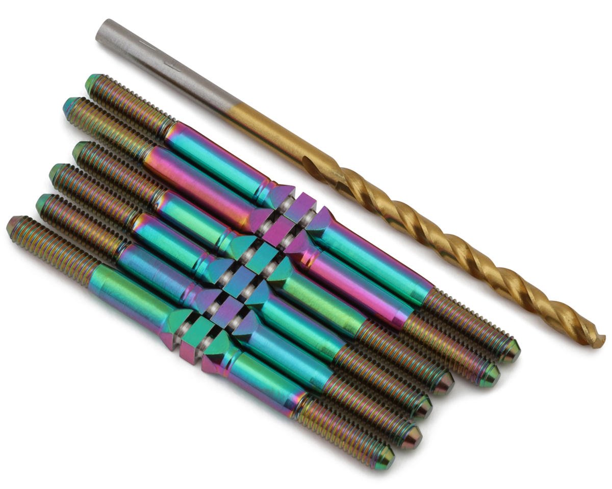 J&T Bearing Co. Custom Works Beast Midget Titanium "Milled'' XD Turnbuckles Kit (Oil Slick)