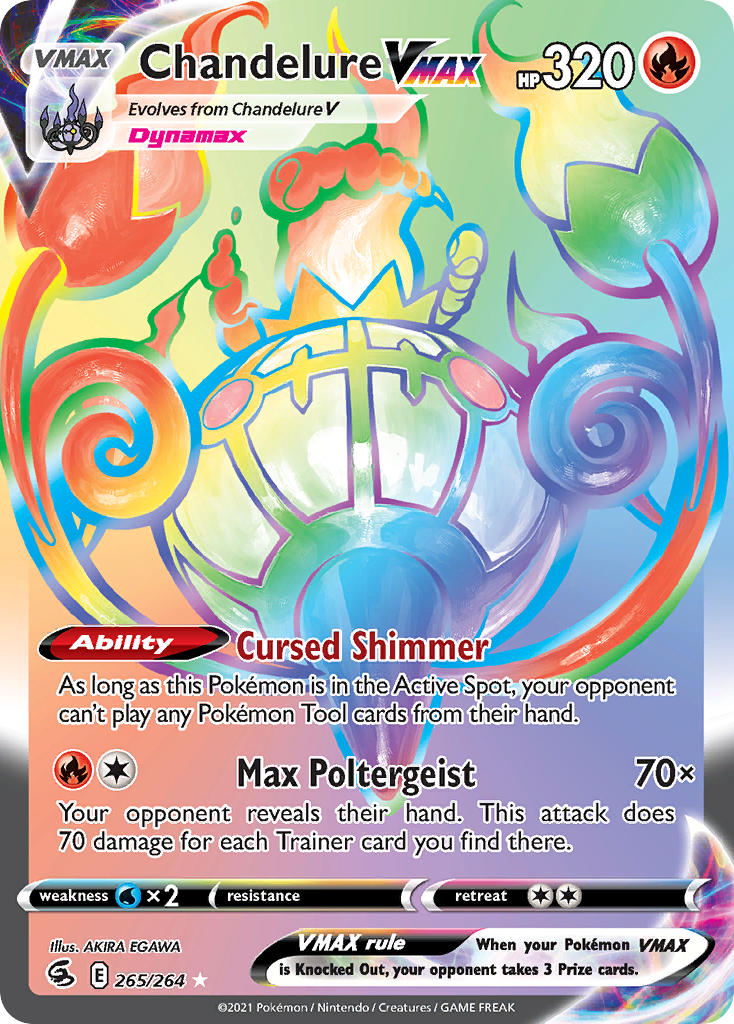 Chandelure VMAX (Secret) - 265/264 (SWSH08) Secret Rare - Near Mint Ho