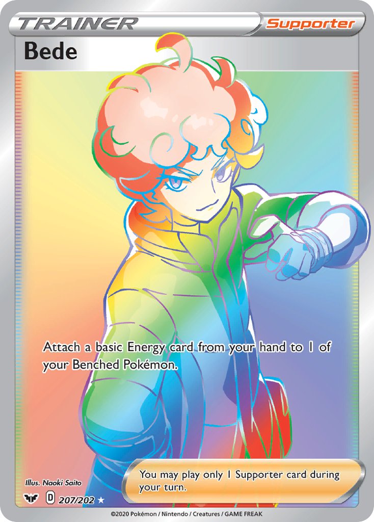 Bede (Secret) - 207/202 (SWSH01) Secret Rare - Near Mint Holofoil