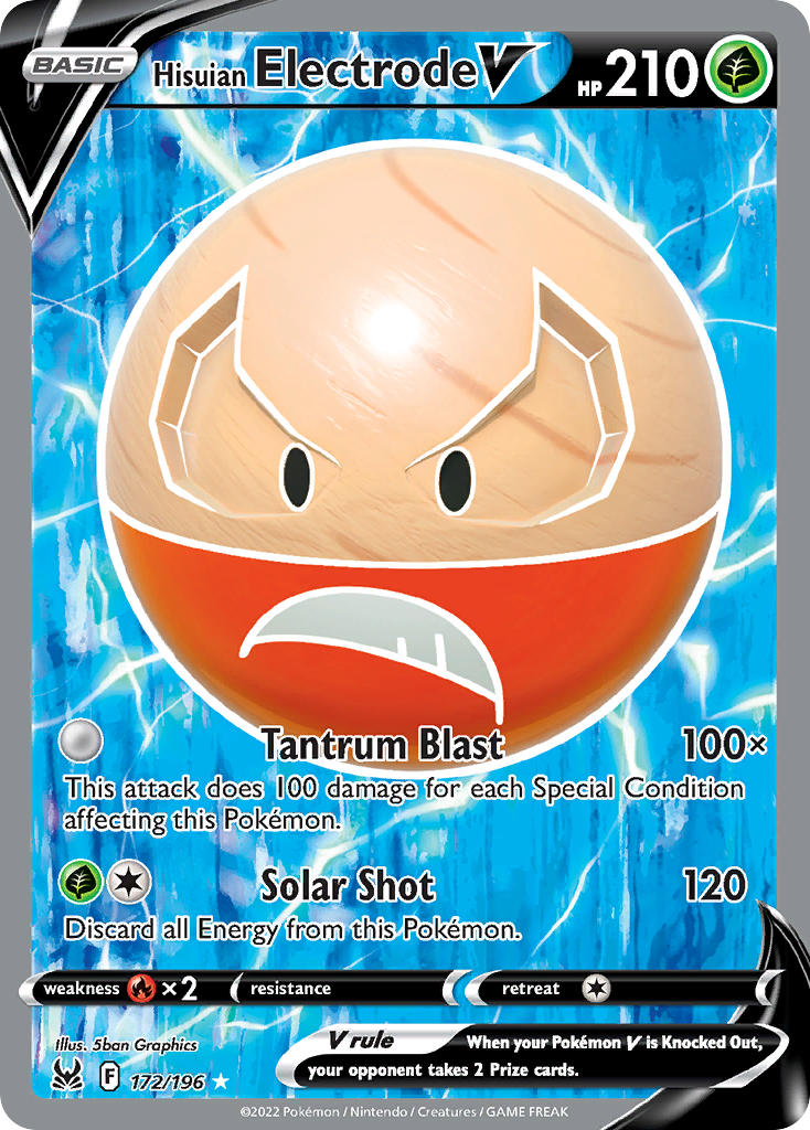 Hisuian Electrode V (Full Art) - 172/196 (SWSH11) Ultra Rare - Near Mi